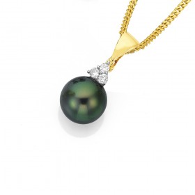 9ct-Tahitian-Pearl-Diamond-Enhancer-Pendant-Total-Diamond-Weight10ct on sale