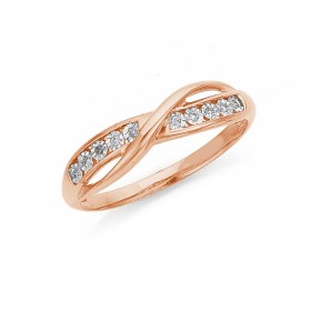 9CT-Rose-Gold-Diamond-Mirror-Set-Crossover-Band-TDW03ct on sale