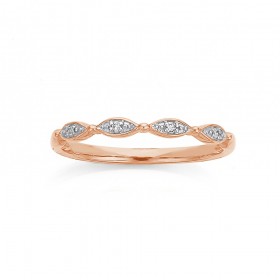 9ct-Rose-Gold-Diamond-Thin-Rope-Twist-Stacker-Ring-TDW02ct on sale