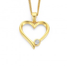 9ct-Diamond-Heart-Pendant-TDW01ct on sale