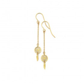 9ct+Dream+Catcher+Drop+Earrings