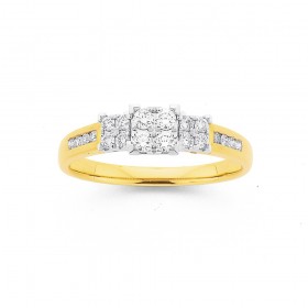 9ct-Diamond-Trilogy-Ring-TDW35ct on sale