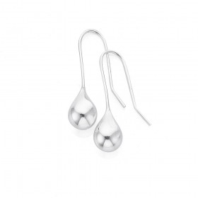 Sterling-Silver-Polished-Tear-Drop-Hook-Earrings on sale