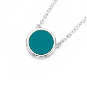 Sterling+Silver+Created+Turquoise+Pendant