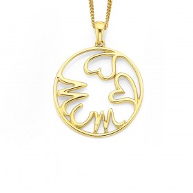 9ct+Mum+Heart+Pendant