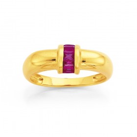 9ct+Created+Ruby+Dome+Ring