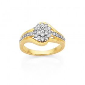 9ct-Diamond-Cluster-Ring on sale