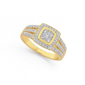 9ct-Diamond-Cluster-Ring-Total-Diamond-Weight50ct on sale