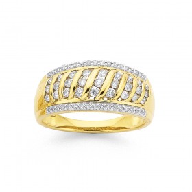 9ct+Gold+Diamond+Cluster+Ring+TDW%3D.50ct