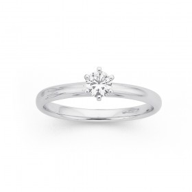 18ct-White-Gold-25ct-Diamond-Solitaire-Ring on sale