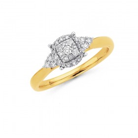 9ct+Halo+Diamond+Ring+Total+Diamond+Weight%3D.25ct