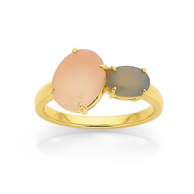 Eliza-9ct-Pink-and-Grey-Chalcedony-Ring on sale