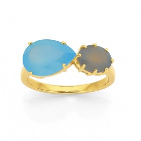 Eliza-9ct-Blue-and-Grey-Chalcedony-Ring on sale