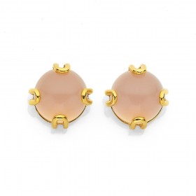 Eliza+9ct+Pink+Chalcedony+Earrings