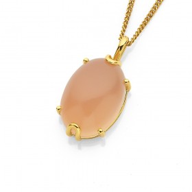 Eliza+9ct+Pink+Chalcedony+Pendant