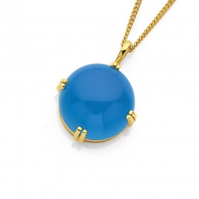 Eliza+9ct+Blue+Chalcedony+Pendant