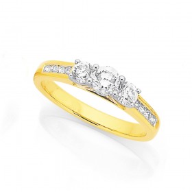 18ct-3-Stone-Diamond-Ring-TDW75ct on sale