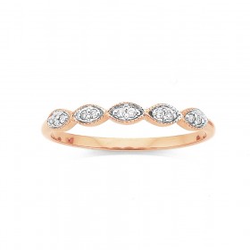 9ct+Rose+Gold+Diamond+Ring