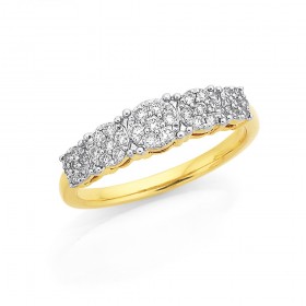 9ct-Diamond-Cluster-Ring on sale