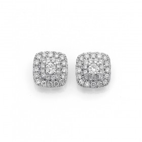 9ct-White-Gold-Diamond-Cluster-Studs-TDW50ct on sale