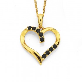 9ct+Onyx+Heart+Pendant