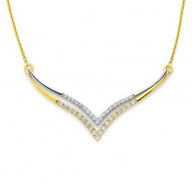 9ct-Diamond-Chevron-Necklet-TDW25ct on sale