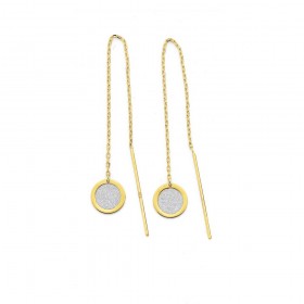 9ct+Glitter+Stardust+Disc+Thread+Earrings