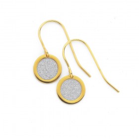 9ct-Glitter-Stardust-Disc-Hook-Earrings on sale