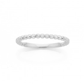 9ct-White-Gold-Diamond-Cut-Bead-Stacker-Ring on sale