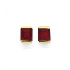 9ct-Square-Garnet-with-Gold-Caps-Studs on sale