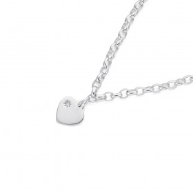 Sterling-Silver-19cm-Oval-Belcher-Bracelet-With-Diamond-Accent on sale