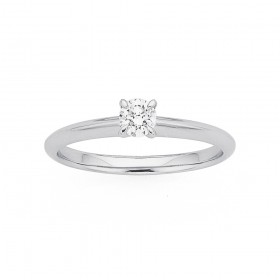 9ct+White+Gold+.25ct+Diamond+Solitaire+Ring