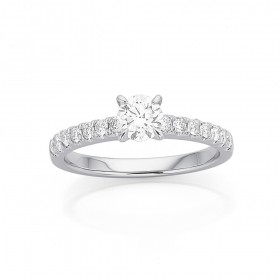 18ct-White-Gold-50ct-Diamond-Solitaire-with-Claw-Set-Shoulders-Ring-Total-Diamond-Weight-80ct on sale