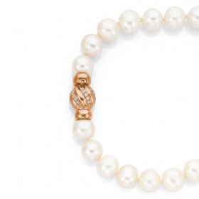 Freshwater-Pearl-Bracelet-with-Rose-Gold-Plated-Clasp on sale