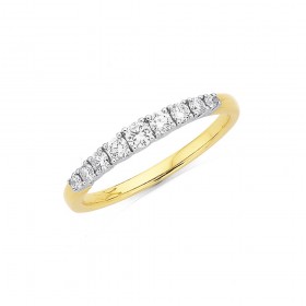 9ct+9+Stone+Diamond+Ring+Total+Diamond+Weight+%3D+.35ct