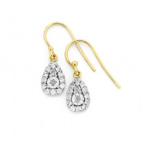 9ct-Diamond-Mirror-Set-Pear-Shape-Earrings on sale