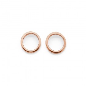 9ct+Rose+Gold+Open+Circle+Studs