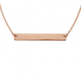 9ct+Rose+Gold+Flat+Bar+Necklet