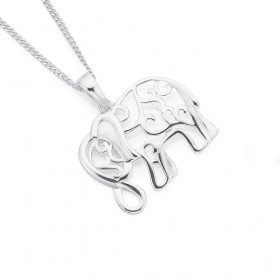 Filigree+Elephant+Pendant+in+Sterling+Silver