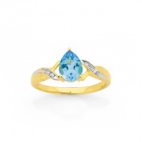 9ct-Swiss-Blue-Topaz-and-Diamond-Ring on sale