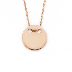 9ct+Rose+Gold+45cm+Disc+Necklet