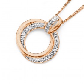 9ct-Rose-Gold-Double-Circle-Pendant on sale