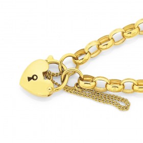 9ct+19cm+Belcher+Padlock+Bracelet