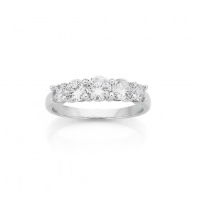 Sterling-Silver-Cubic-Zirconia-Set-Ring on sale