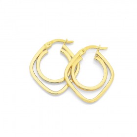 9ct-Circle-Square-Hoops on sale