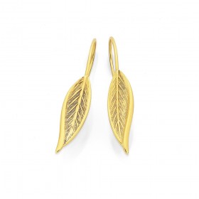 9ct+Leaf+Earrings