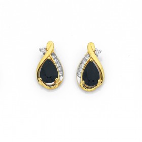 9ct-Sapphire-and-Diamond-Twist-Earrings on sale