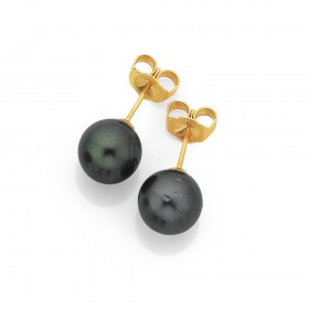 9ct+Tahitian+Pearl+Studs