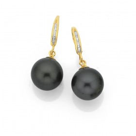 9ct+Tahitian+Pearl+Studs