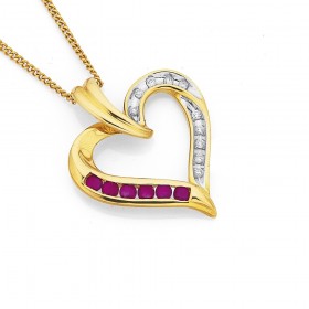 9ct+Ruby+and+Diamond+Pendant